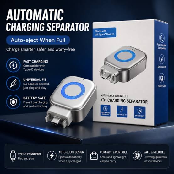 Auto cut off mobile charging protector type C